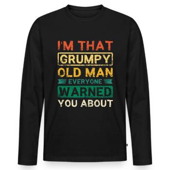 I'm that grumpy old man - Männer Premium Bio Langarmshirt - Schwarz - Vorne - Nico (187cm)