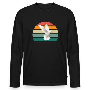 Pigeon feather pigeon flight pigeon flock pigeons - Men's Premium Organic Long Sleeve Shirt - black - Front - Nico (187cm)