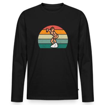 surfer surfer vague surf vagues surf vagues surf - T-shirt manches longues Premium bio Homme - noir - Devant - Nico (187cm)