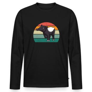 tapire tapirre elephant elephant trunk tapir - Men's Premium Organic Long Sleeve Shirt - black - Front - Nico (187cm)