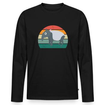 tapire tapirre elephant elephant trunk tapir - Men's Premium Organic Long Sleeve Shirt - black - Front - Nico (187cm)
