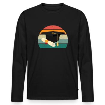 Studying Student Studies Degree Bachelor University - Men's Premium Organic Long Sleeve Shirt - black - Front - Nico (187cm)