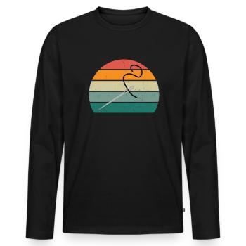 knitting knitter seamstressin sewing sewing needle - Men's Premium Organic Long Sleeve Shirt - black - Front - Nico (187cm)