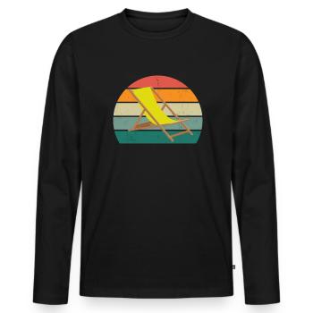 sand urlaub urlauber urlauberin ferien holiday - Männer Premium Bio Langarmshirt - Schwarz - Vorne - Nico (187cm)