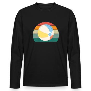 Vacances de sable vacances de vacancier - T-shirt manches longues Premium bio Homme - noir - Devant - Nico (187cm)