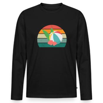 sand urlaub urlauber urlauberin ferien holiday - Männer Premium Bio Langarmshirt - Schwarz - Vorne - Nico (187cm)