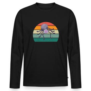 Spinnen Spinnennetz Netz arachnide Beine 8 Spinne - Männer Premium Bio Langarmshirt - Schwarz - Vorne - Nico (187cm)