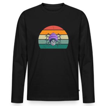 Araignées toile d’araignée pattes d’arachnide 8 toile d’araignée - T-shirt manches longues Premium bio Homme - noir - Devant - Nico (187cm)