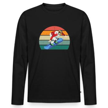 Snowboard Snowboarder Snowboarder Piste Neige - T-shirt manches longues Premium bio Homme - noir - Devant - Nico (187cm)