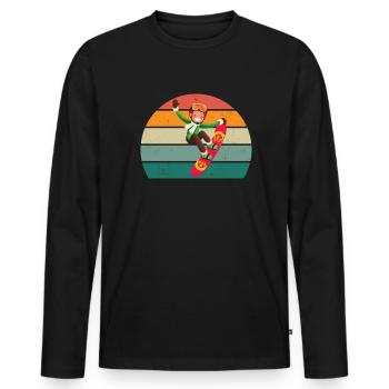 Snowboard Snowboarder Snowboarder Piste Neige - T-shirt manches longues Premium bio Homme - noir - Devant - Nico (187cm)