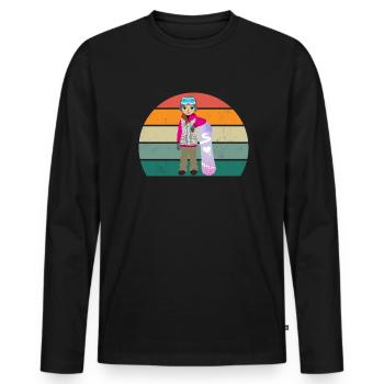 Snowboard Snowboarder Snowboarder Slope Snow - Men's Premium Organic Long Sleeve Shirt - black - Front - Nico (187cm)