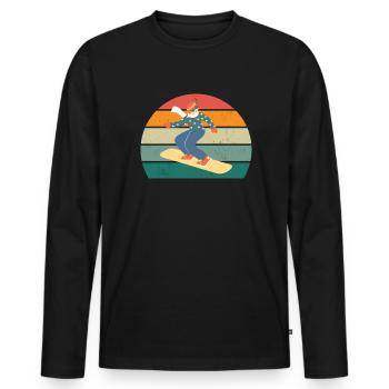 Snowboard Snowboarder Snowboarder Piste Neige - T-shirt manches longues Premium bio Homme - noir - Devant - Nico (187cm)