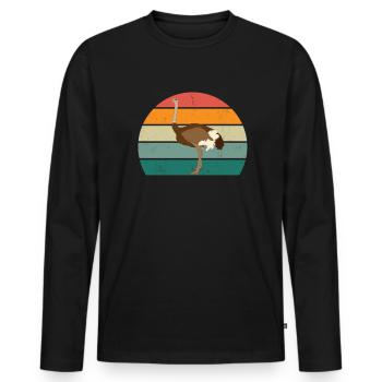 strauße laufvögel laufvogel vogel strauß afrika - Männer Premium Bio Langarmshirt - Schwarz - Vorne - Nico (187cm)