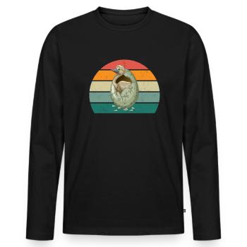 Autruches Ratites Oiseaux Autruche Afrique - T-shirt manches longues Premium bio Homme - noir - Devant - Nico (187cm)