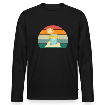 Vacances de sable vacances de vacancier - T-shirt manches longues Premium bio Homme - noir - Devant - Nico (187cm)