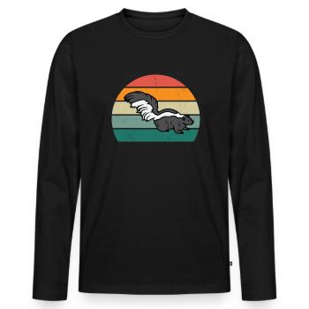 Les mouffettes puent les mammifères défendent la mouffette - T-shirt manches longues Premium bio Homme - noir - Devant - Nico (187cm)
