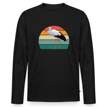 Cigognes Cigogne Bébé Enfants Enfant Bec Cigogne - T-shirt manches longues Premium bio Homme - noir - Devant - Nico (187cm)
