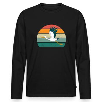 Störche Störchin Baby Kinder Kind Schnabel Storch - Männer Premium Bio Langarmshirt - Schwarz - Vorne - Nico (187cm)