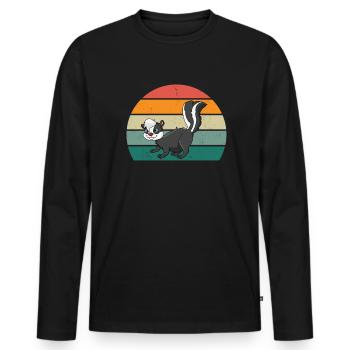 Les mouffettes puent les mammifères défendent la mouffette - T-shirt manches longues Premium bio Homme - noir - Devant - Nico (187cm)