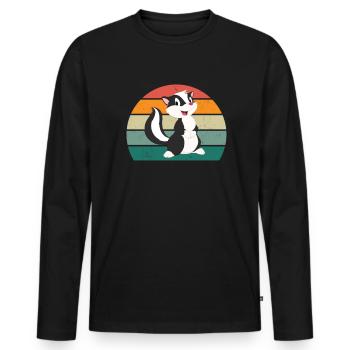 Les mouffettes puent les mammifères défendent la mouffette - T-shirt manches longues Premium bio Homme - noir - Devant - Nico (187cm)