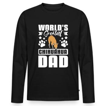 World's greatest chihuahua dad - Men's Premium Organic Long Sleeve Shirt - black - Front - Nico (187cm)