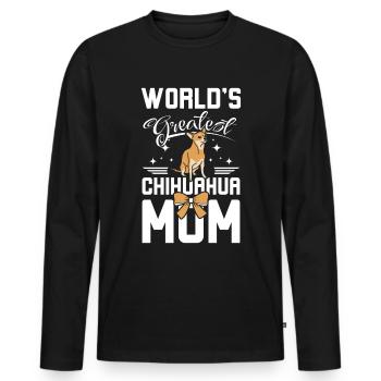 World's greatest chihuahua mom - Men's Premium Organic Long Sleeve Shirt - black - Front - Nico (187cm)