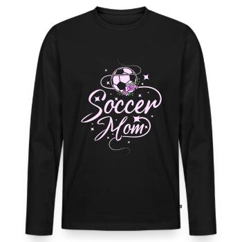 Mothers day Mommy Soccer Mom - Men's Premium Organic Long Sleeve Shirt - black - Front - Nico (187cm)