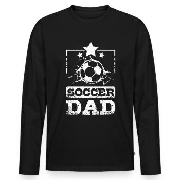 Fathers day Daddy Soccer Dad - Men's Premium Organic Long Sleeve Shirt - black - Front - Nico (187cm)
