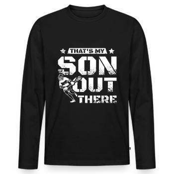 That's my son out there lacrosse - Men's Premium Organic Long Sleeve Shirt - black - Front - Nico (187cm)