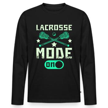 Mode crosse activé - T-shirt manches longues Premium bio Homme - noir - Devant - Nico (187cm)