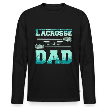 Fathers Day Daddy Lacrosse Dad - Männer Premium Bio Langarmshirt - Schwarz - Vorne - Nico (187cm)