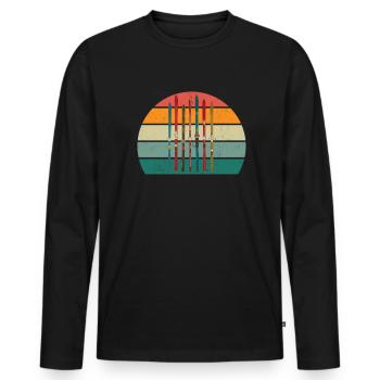 ski schi skifahrer skifahrerin winter schnee berge - Männer Premium Bio Langarmshirt - Schwarz - Vorne - Nico (187cm)