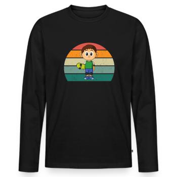 skatboarden skatboarder skatboarderin skatboard - Männer Premium Bio Langarmshirt - Schwarz - Vorne - Nico (187cm)