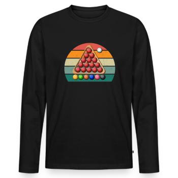 Billiard Queue Billiardtisch Kugel Tasche Snooker - Männer Premium Bio Langarmshirt - Schwarz - Vorne - Nico (187cm)