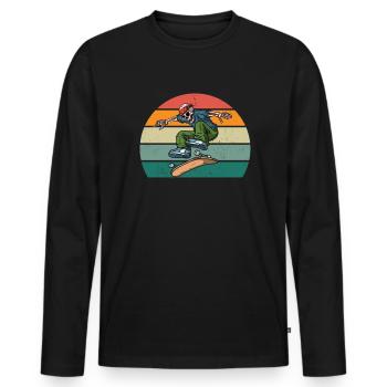 skatboarden skatboarder skatboarderin skatboard - Männer Premium Bio Langarmshirt - Schwarz - Vorne - Nico (187cm)