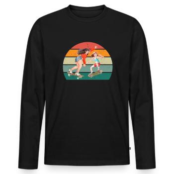 skatboarden skatboarder skatboarderin skatboard - Männer Premium Bio Langarmshirt - Schwarz - Vorne - Nico (187cm)