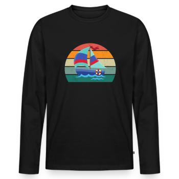 Voile Marin Marin Voilier Voilier Bateau à voile - T-shirt manches longues Premium bio Homme - noir - Devant - Nico (187cm)