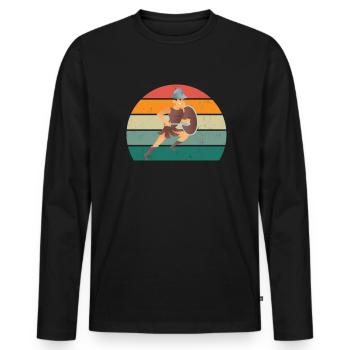 Sword Fighting Sword Blade Lance Sabre Dagger - Men's Premium Organic Long Sleeve Shirt - black - Front - Nico (187cm)