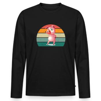 pigs pigs boar pigsty pigsty pig pig - Men's Premium Organic Long Sleeve Shirt - black - Front - Nico (187cm)