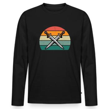 Sword Fighting Sword Blade Lance Sabre Dagger - Men's Premium Organic Long Sleeve Shirt - black - Front - Nico (187cm)