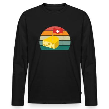 Swiss Swiss Swiss Swiss German Mountain Switzerland - Men's Premium Organic Long Sleeve Shirt - black - Front - Nico (187cm)