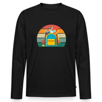 Ecoles, enseignants enseignants élèves, élèves classe - T-shirt manches longues Premium bio Homme - noir - Devant - Nico (187cm)