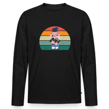 schulen, lehrer lehrerin schüler, schülerin klasse - Männer Premium Bio Langarmshirt - Schwarz - Vorne - Nico (187cm)