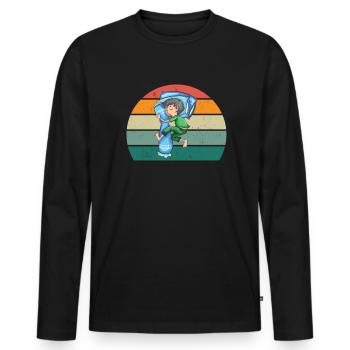 Schnarcher Schnarcherin Traktor Motor Schnarchen - Männer Premium Bio Langarmshirt - Schwarz - Vorne - Nico (187cm)