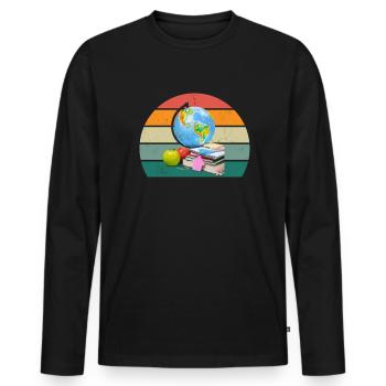 Ecoles, enseignants enseignants élèves, élèves classe - T-shirt manches longues Premium bio Homme - noir - Devant - Nico (187cm)