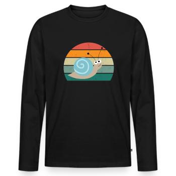 Schnecke Insekten Schneckenhaus Nacktschnecke - Männer Premium Bio Langarmshirt - Schwarz - Vorne - Nico (187cm)
