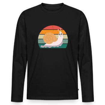 Insectes limaces Coquille de limace Nudibranche - T-shirt manches longues Premium bio Homme - noir - Devant - Nico (187cm)