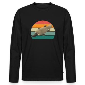 Schnabeltier Schnabel Biber Ente Eier Säugetier - Männer Premium Bio Langarmshirt - Schwarz - Vorne - Nico (187cm)