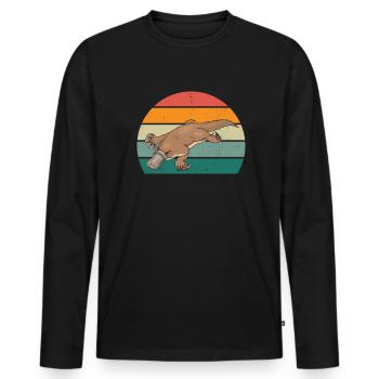 Schnabeltier Schnabel Biber Ente Eier Säugetier - Männer Premium Bio Langarmshirt - Schwarz - Vorne - Nico (187cm)