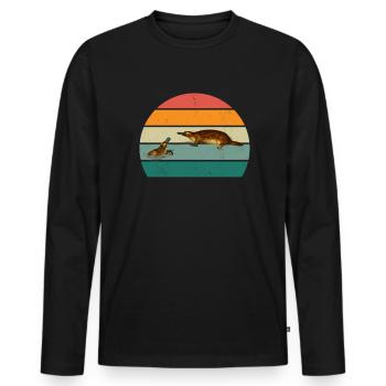 Schnabeltier Schnabel Biber Ente Eier Säugetier - Männer Premium Bio Langarmshirt - Schwarz - Vorne - Nico (187cm)